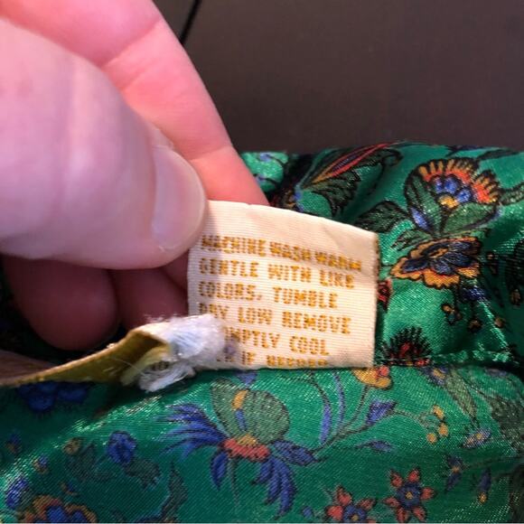 Victoria’s Secret Vintage Gold Label green floral button pajama top size Large - Picture 8 of 12